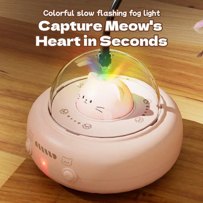 Automatic Cat Laser Toy with Feather Teaser – Keep Cats Busy, Active & Happy All Day