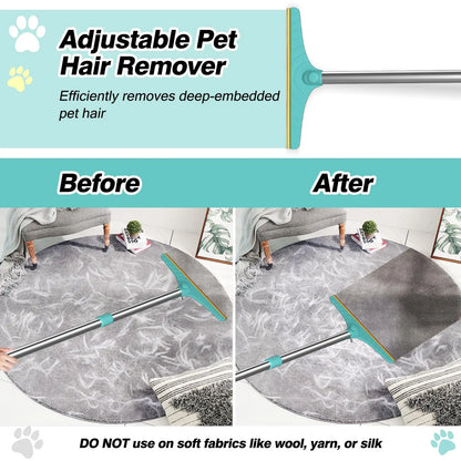 Adjustable Cat Hair Remover Brush - Effective Pet Hair Cleaning Tool for Carpets and Floors, Perfect Valentine's Day Gift!