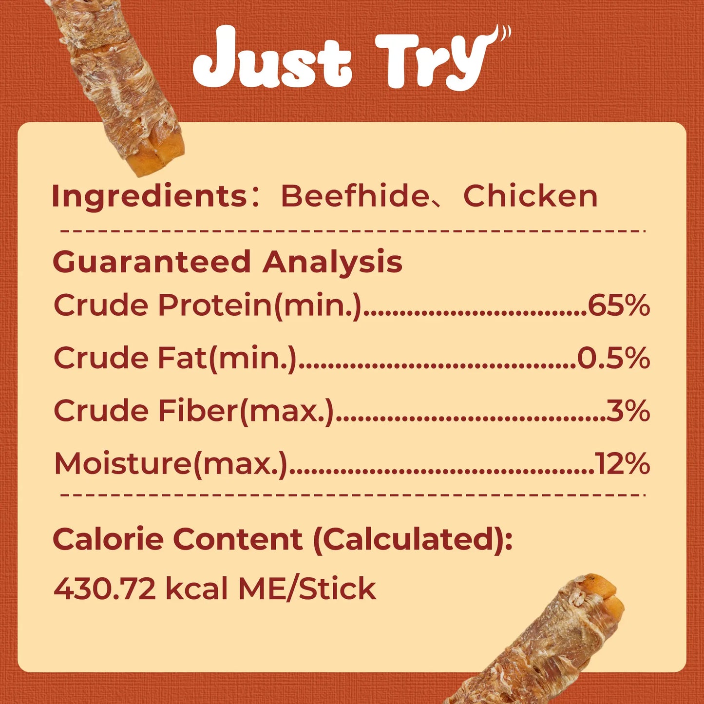 Big Size Chicken Wrapped Beef Hide Dog Chew - Long Lasting Natural Treat for Aggressive Chewers (Medium & Large Dogs) - Perfect for Your Pet!
