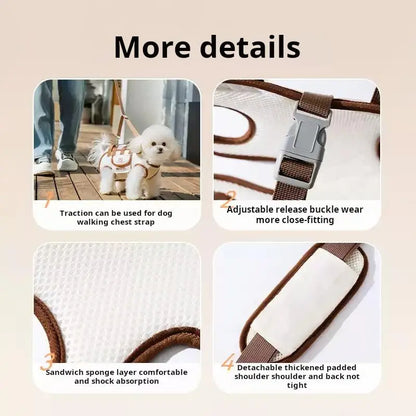 Hipipet Multi-Function Dog Backpack Leash - Portable, Breathable, Hands-Free Carrier with Air Mesh Design for Outdoor Adventures