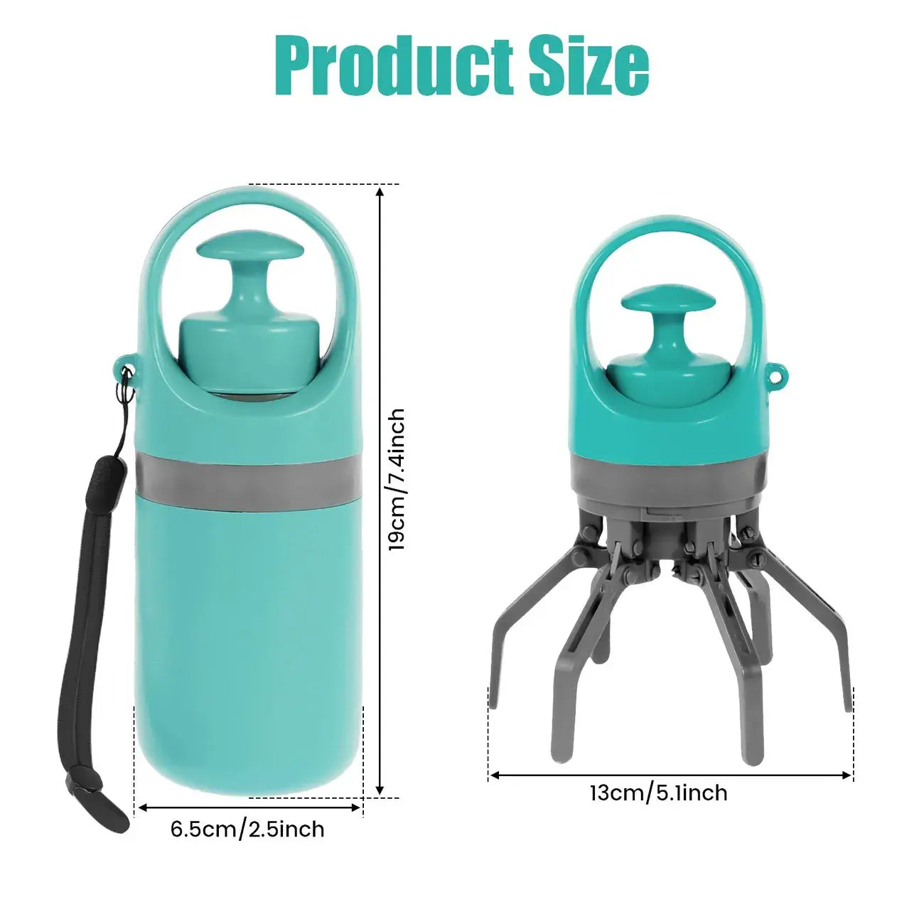 UFORU Portable Pet Poop Scooper with 6 Waste Bags – Essential Outdoor Pet Supplies for Easy Clean-Up