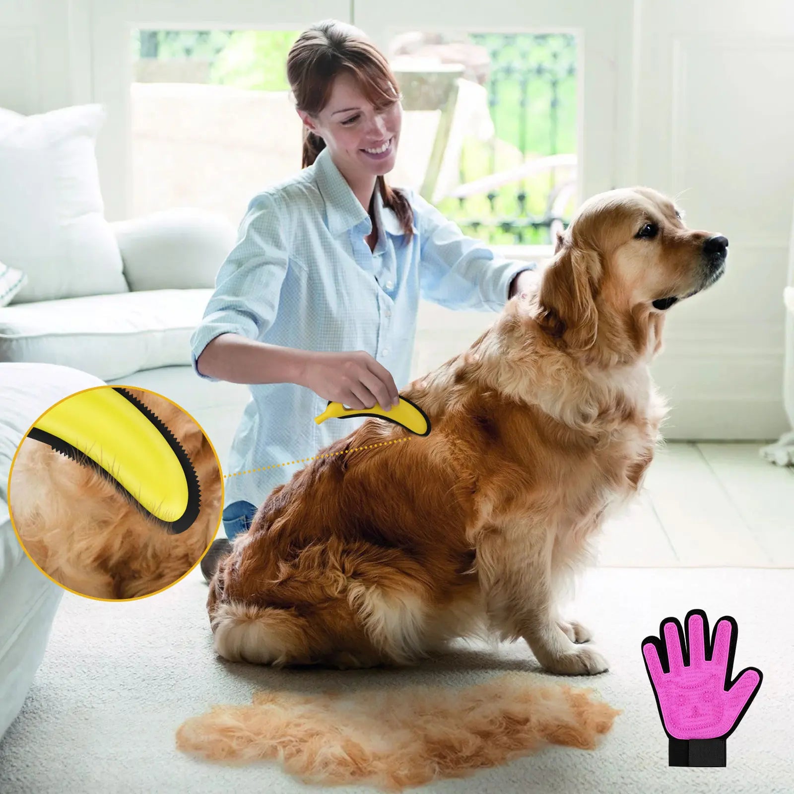 Adjustable Cat Hair Remover Brush - Effective Pet Hair Cleaning Tool for Carpets and Floors, Perfect Valentine's Day Gift!