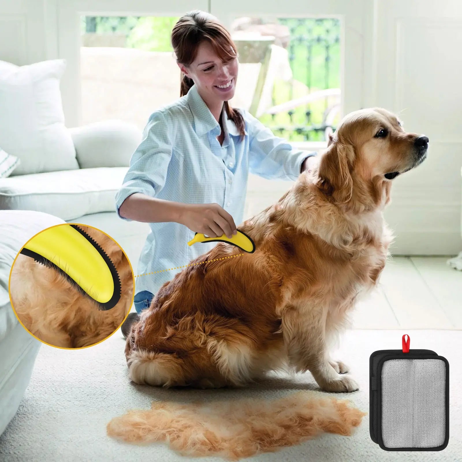 Adjustable Cat Hair Remover Brush - Effective Pet Hair Cleaning Tool for Carpets and Floors, Perfect Valentine's Day Gift!
