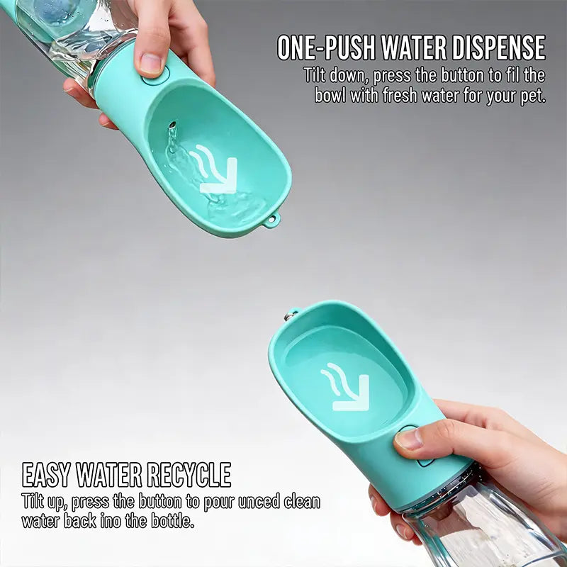 Ultimate 3-in-1 Pet Water Bottle - 20 Oz Leak Proof Travel Companion with Poop Bag Dispenser for Dogs - Perfect for Hiking & Outdoor Adventures!