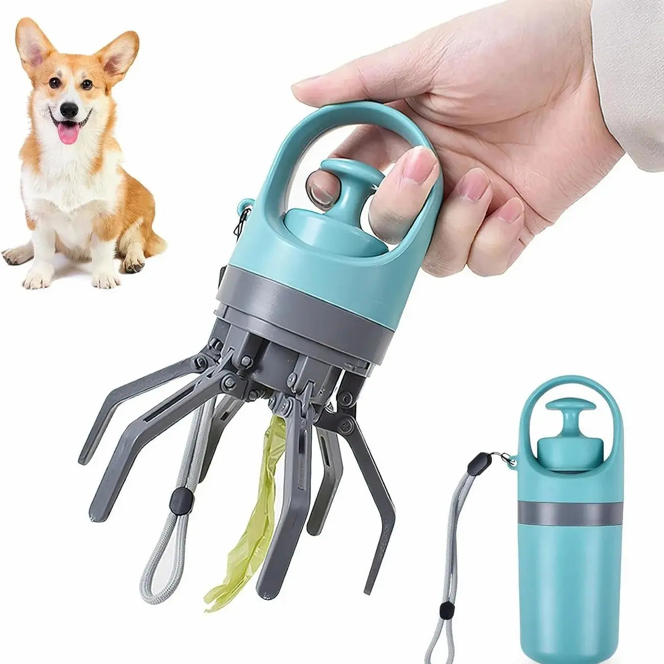 UFORU Portable Pet Poop Scooper with 6 Waste Bags – Essential Outdoor Pet Supplies for Easy Clean-Up