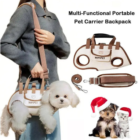 Hipipet Multi-Function Dog Backpack Leash - Portable, Breathable, Hands-Free Carrier with Air Mesh Design for Outdoor Adventures