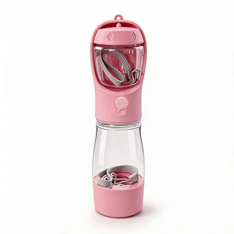Ultimate 3-in-1 Pet Water Bottle - 20 Oz Leak Proof Travel Companion with Poop Bag Dispenser for Dogs - Perfect for Hiking & Outdoor Adventures!