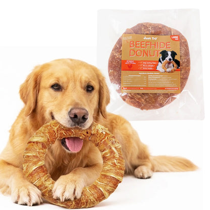 Big Size Chicken Wrapped Beef Hide Dog Chew - Long Lasting Natural Treat for Aggressive Chewers (Medium & Large Dogs) - Perfect for Your Pet!