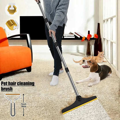 Adjustable Cat Hair Remover Brush - Effective Pet Hair Cleaning Tool for Carpets and Floors, Perfect Valentine's Day Gift!