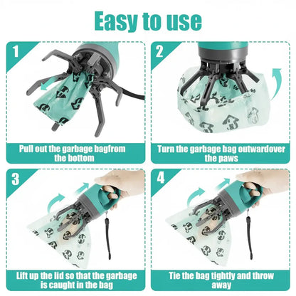UFORU Portable Pet Poop Scooper with 6 Waste Bags – Essential Outdoor Pet Supplies for Easy Clean-Up
