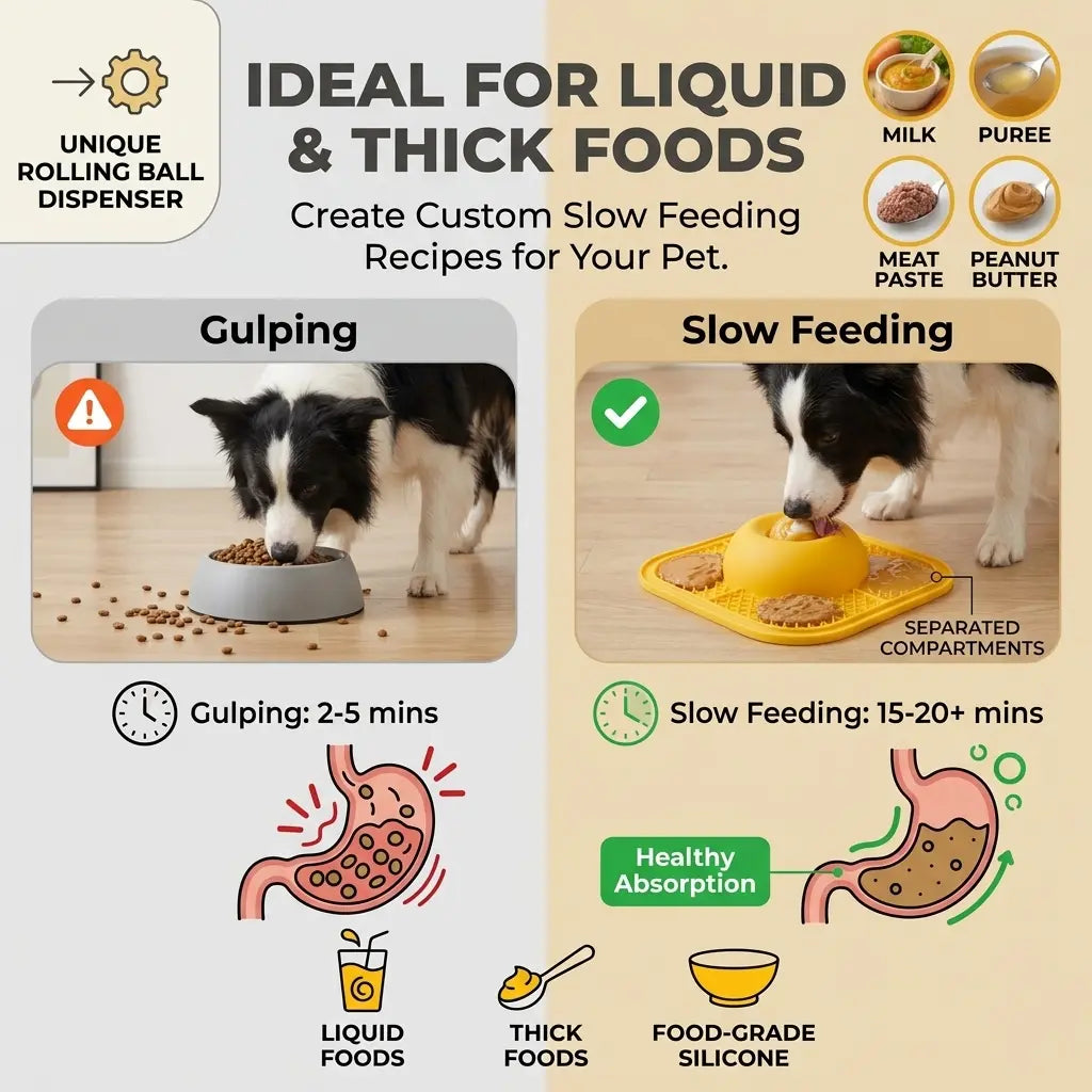 Dog Slow Feeder & Lick Mat Combo – Reduces Anxiety, Boredom & Fast Eating