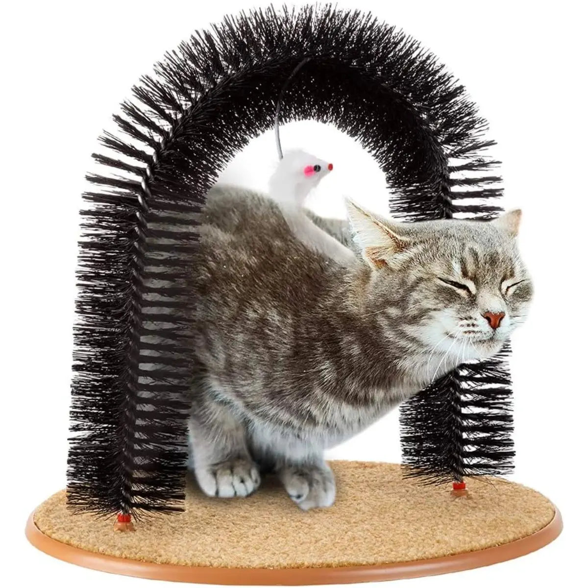 Ultimate Cat Self Grooming Arch with Massage Tips - Reduce Shedding & Stress, Easy to Install, Perfect Gift for Indoor Cats!