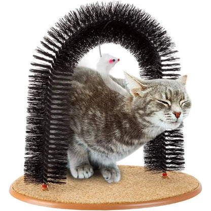 Ultimate Cat Self Grooming Arch with Massage Tips - Reduce Shedding & Stress, Easy to Install, Perfect Gift for Indoor Cats!