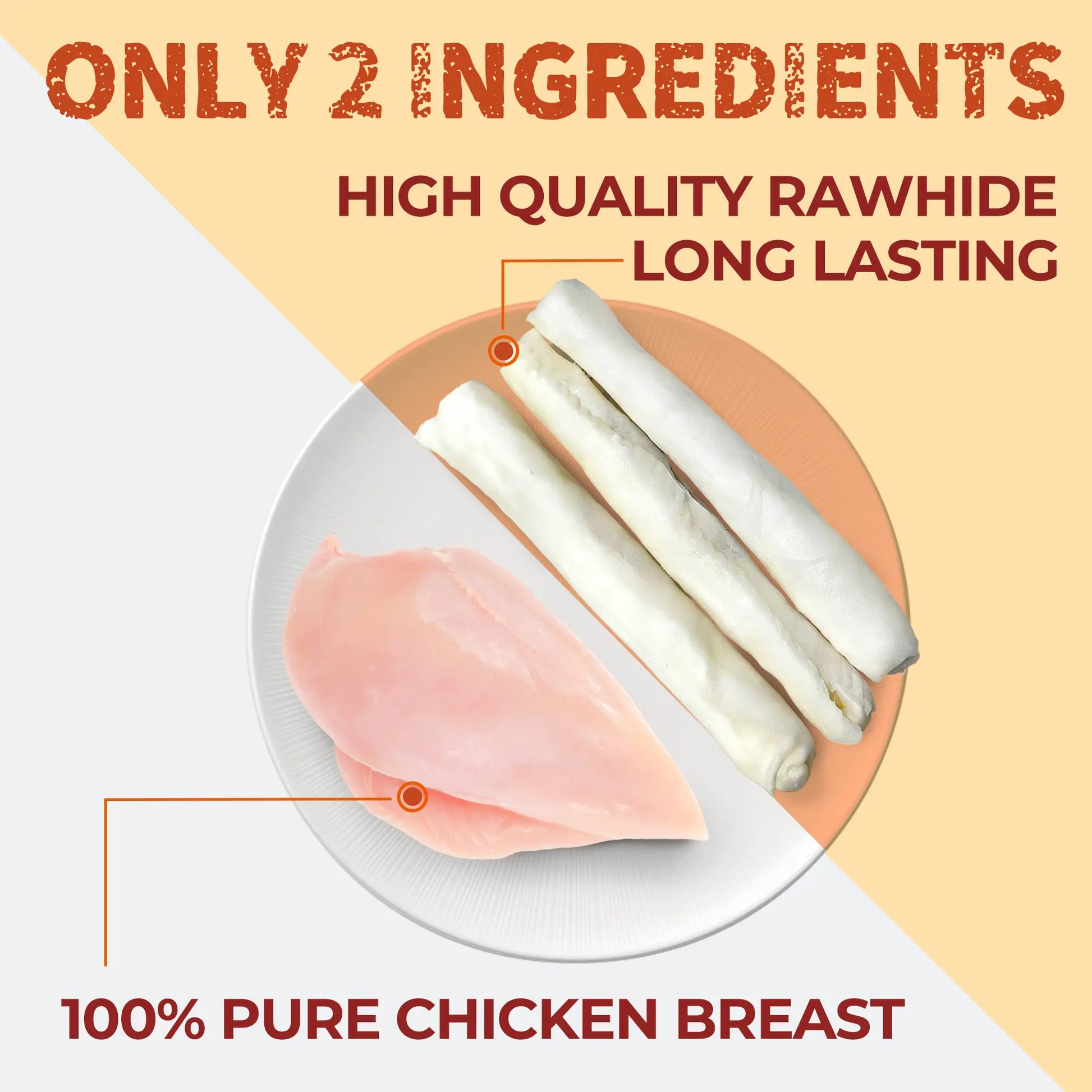 Big Size Chicken Wrapped Beef Hide Dog Chew - Long Lasting Natural Treat for Aggressive Chewers (Medium & Large Dogs) - Perfect for Your Pet!