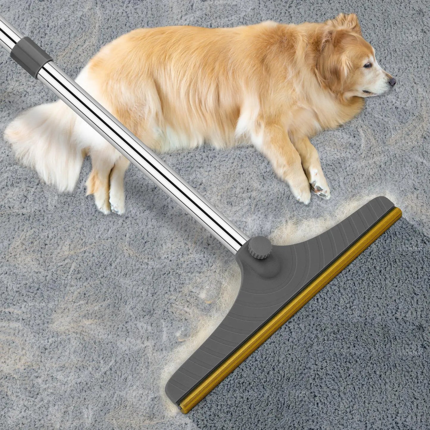 Adjustable Cat Hair Remover Brush - Effective Pet Hair Cleaning Tool for Carpets and Floors, Perfect Valentine's Day Gift!