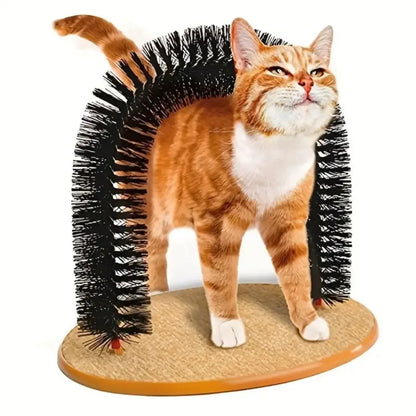 Ultimate Cat Self Grooming Arch with Massage Tips - Reduce Shedding & Stress, Easy to Install, Perfect Gift for Indoor Cats!
