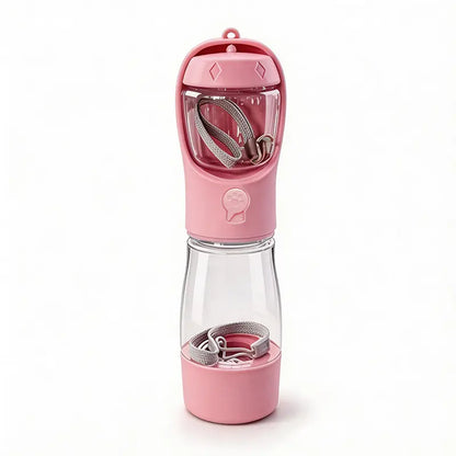 Ultimate 3-in-1 Pet Water Bottle - 20 Oz Leak Proof Travel Companion with Poop Bag Dispenser for Dogs - Perfect for Hiking & Outdoor Adventures!