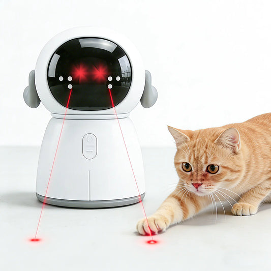 2026 Interactive Cat Laser Toy - Rechargeable Automatic Play with Dual Patterns & Adjustable Angles for Endless Fun and Exercise for Indoor Cats and Kittens