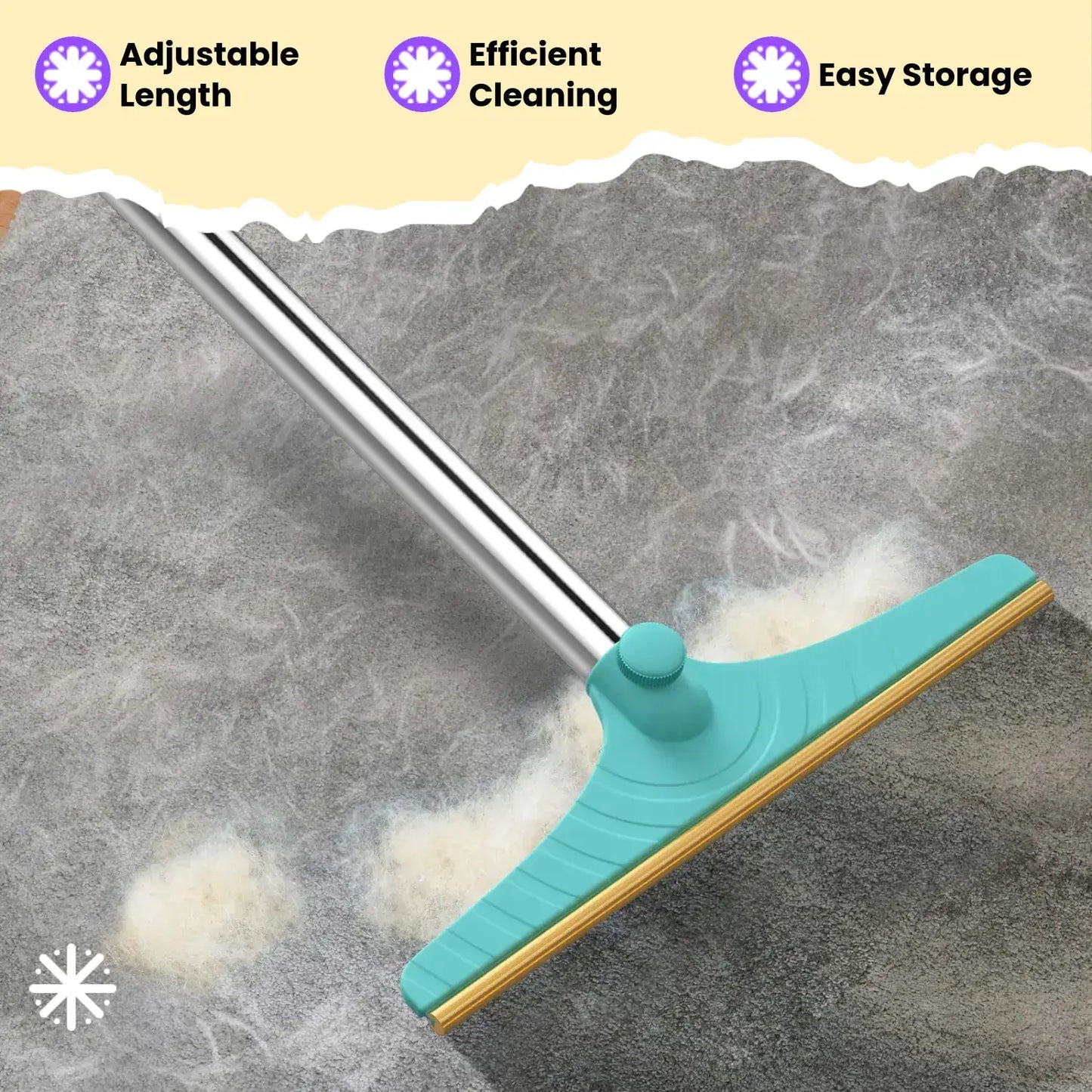 Adjustable Cat Hair Remover Brush - Effective Pet Hair Cleaning Tool for Carpets and Floors, Perfect Valentine's Day Gift!
