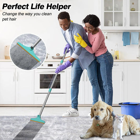 Adjustable Cat Hair Remover Brush - Effective Pet Hair Cleaning Tool for Carpets and Floors, Perfect Valentine's Day Gift!