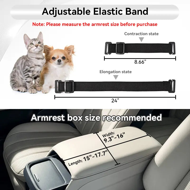 PETSFIT Center Console Dog Car Seat - Enhanced Safety with 5-Year Warranty, Washable Cushion, and Secure Hooks for Small Dogs up to 8 Lbs (Grey)