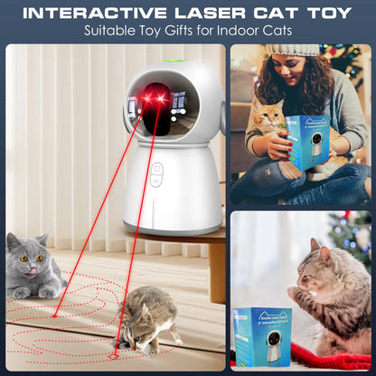 2026 Interactive Cat Laser Toy - Rechargeable Automatic Play with Dual Patterns & Adjustable Angles for Endless Fun and Exercise for Indoor Cats and Kittens