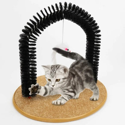 Ultimate Cat Self Grooming Arch with Massage Tips - Reduce Shedding & Stress, Easy to Install, Perfect Gift for Indoor Cats!